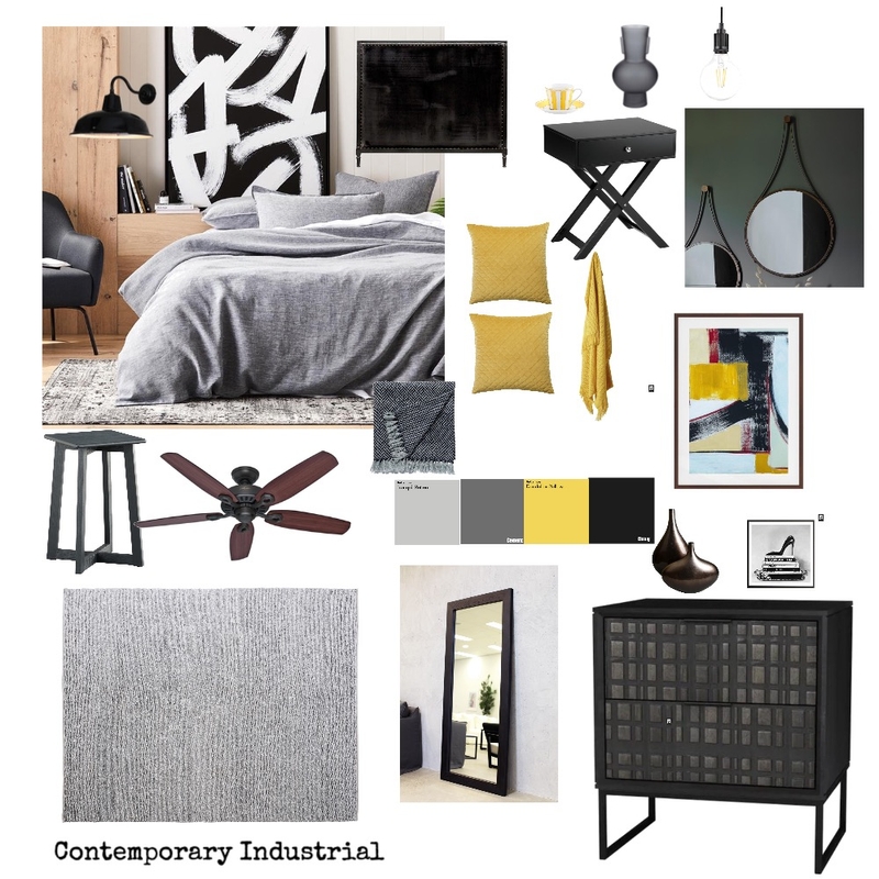 Contemp industrial bedroom Mood Board by LOLITA on Style Sourcebook