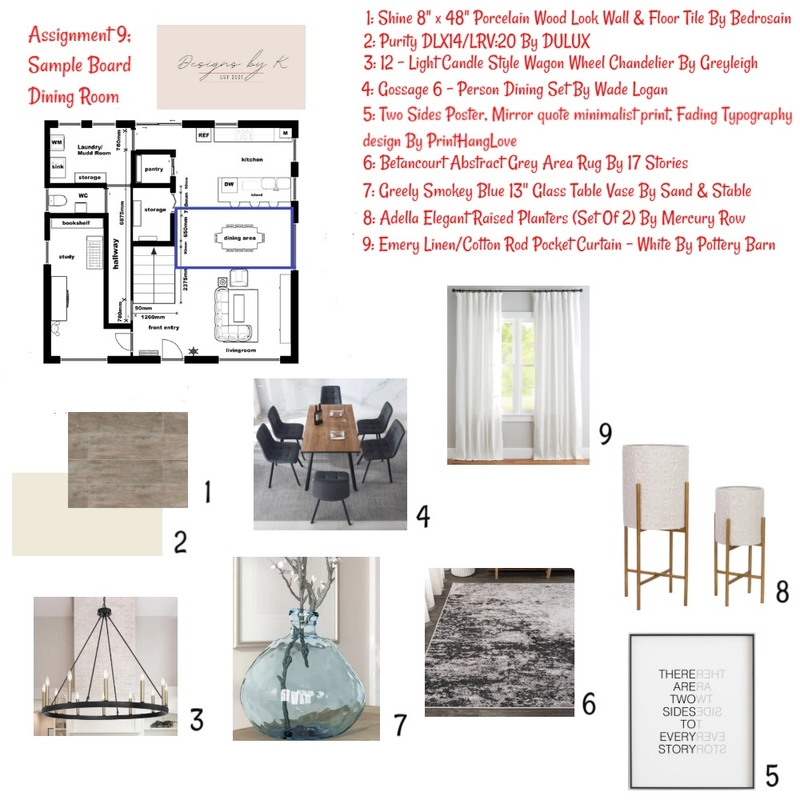 diningroomsampleboard Mood Board by DesignsbyK on Style Sourcebook
