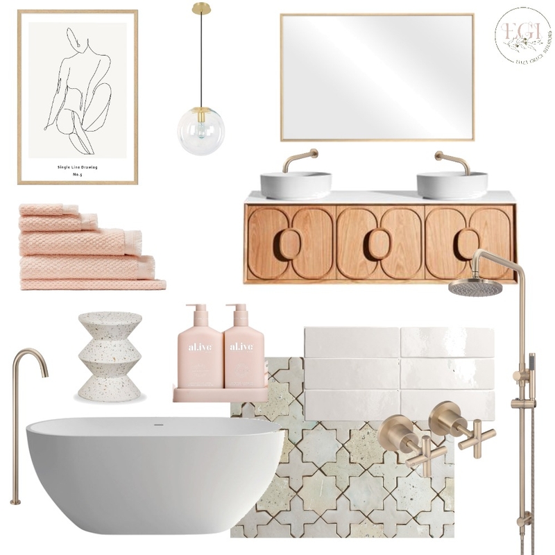 Neutral Bathroom Mood Board by Eliza Grace Interiors on Style Sourcebook