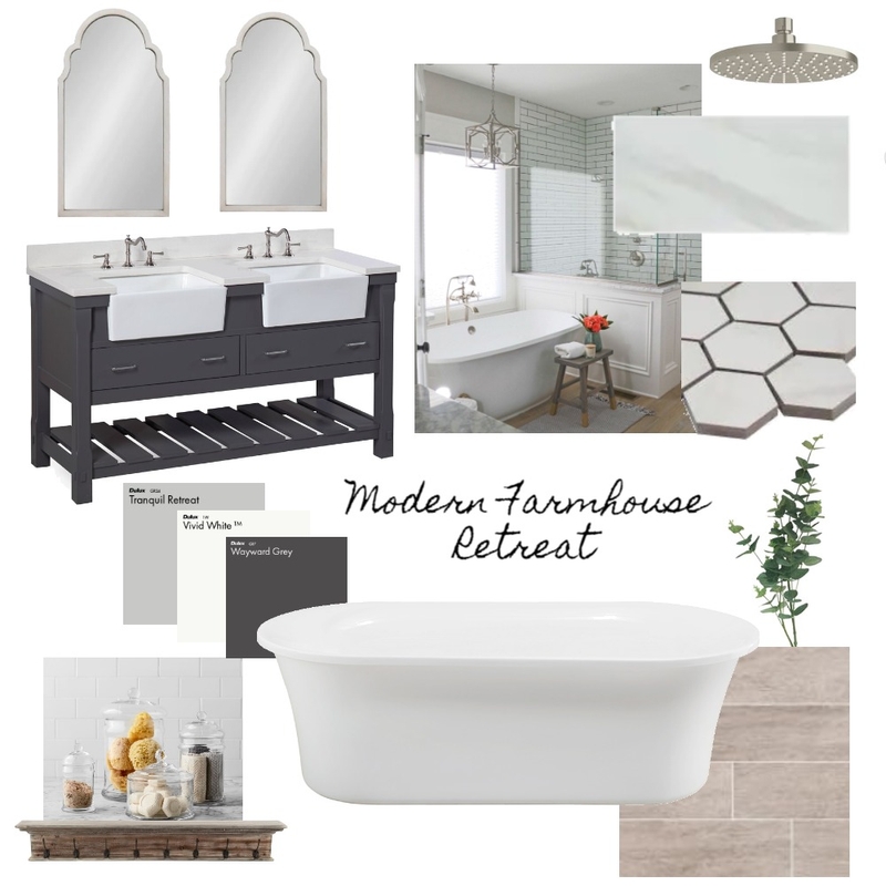 Modern Farmhouse Bathroom Mood Board by No.4 Decor on Style Sourcebook