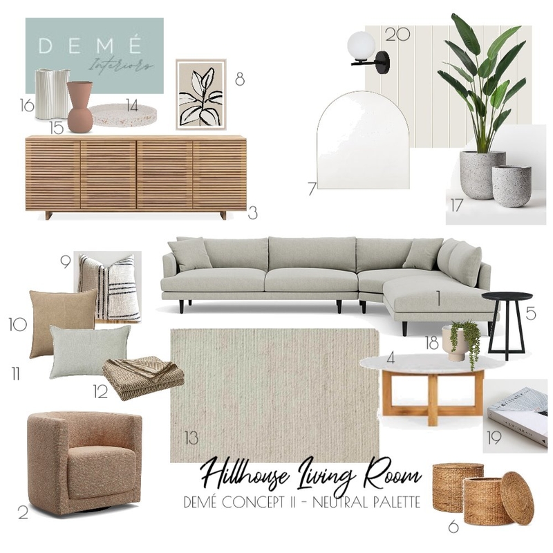 Deme Concept 2 - Neutral Palette Mood Board by Demé Interiors on Style Sourcebook