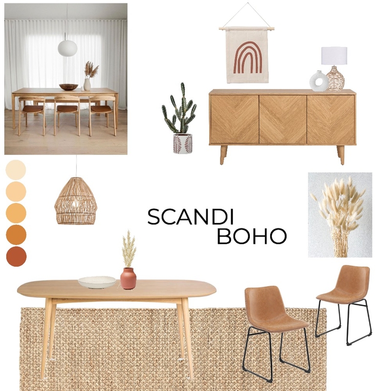 Scandi Boho Dining Mood Board by sarahramsden on Style Sourcebook