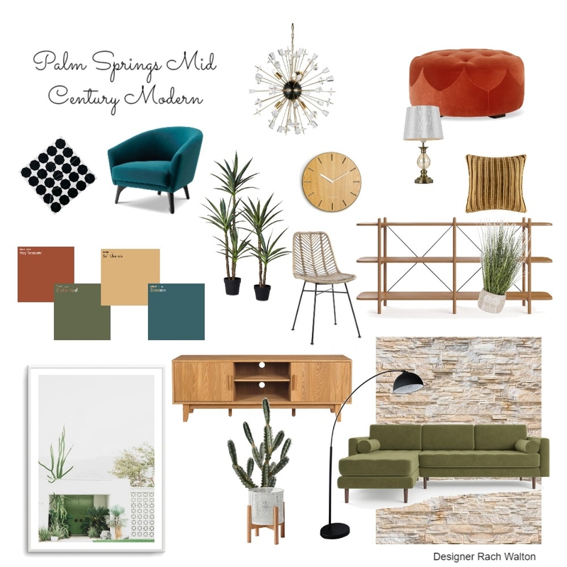Palm Springs Mid Century Modern Mood Board by rachwalton on Style Sourcebook
