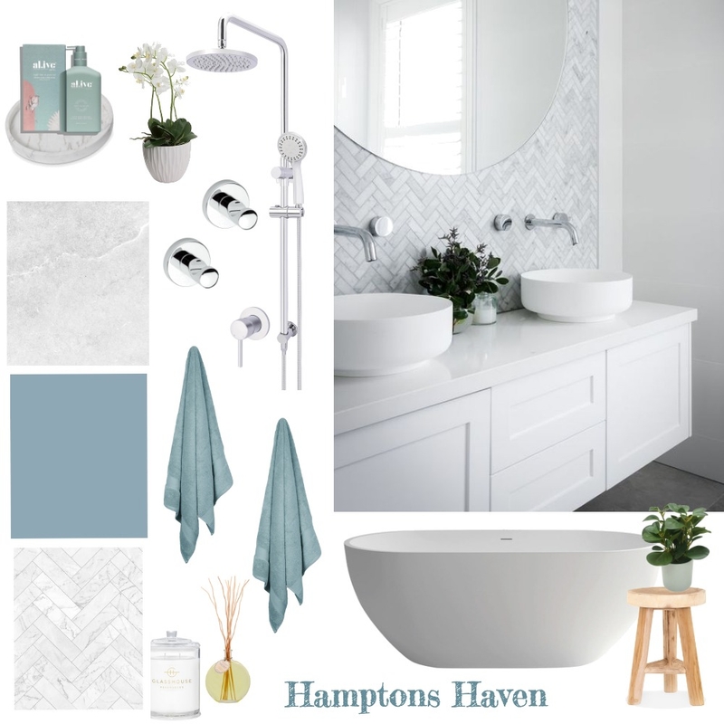 Hamptons Haven Bathroom Mood Board by jaimet on Style Sourcebook