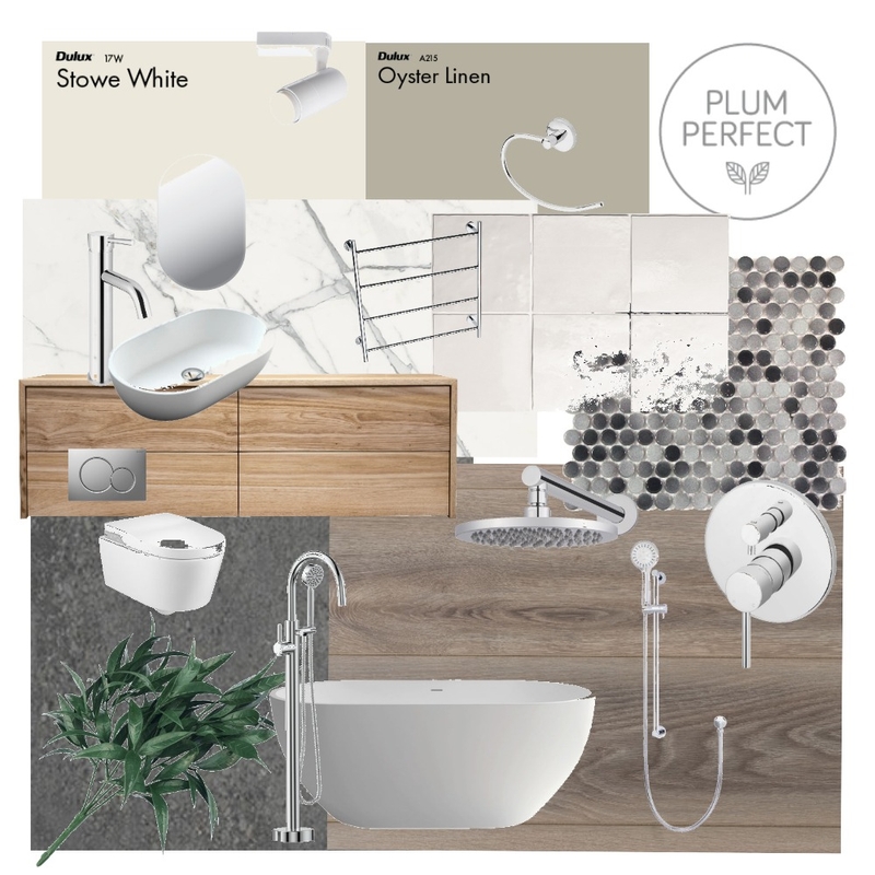 Les Palmiers Bathroom 1 Brown Grey Mood Board by plumperfectinteriors on Style Sourcebook