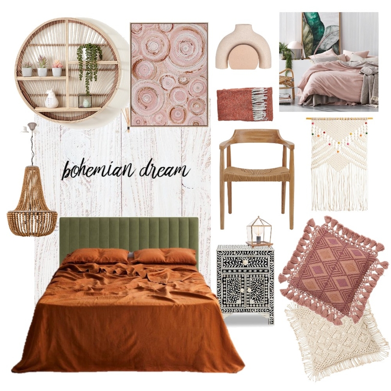 Boho bedroom Mood Board by juliaanido on Style Sourcebook