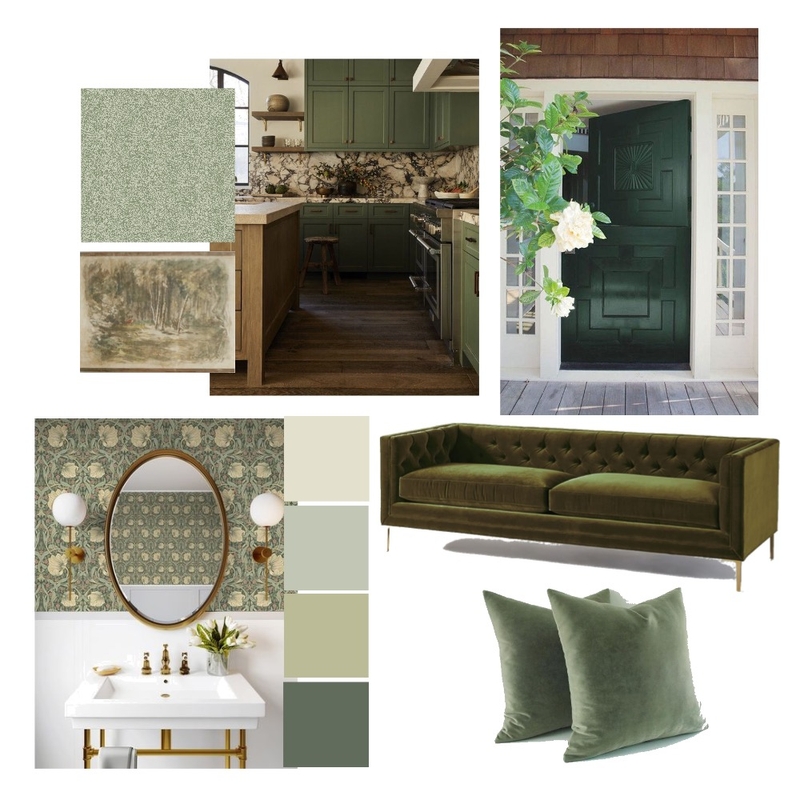 Green Monochromatic Mood Board by Alexandria Zamora on Style Sourcebook