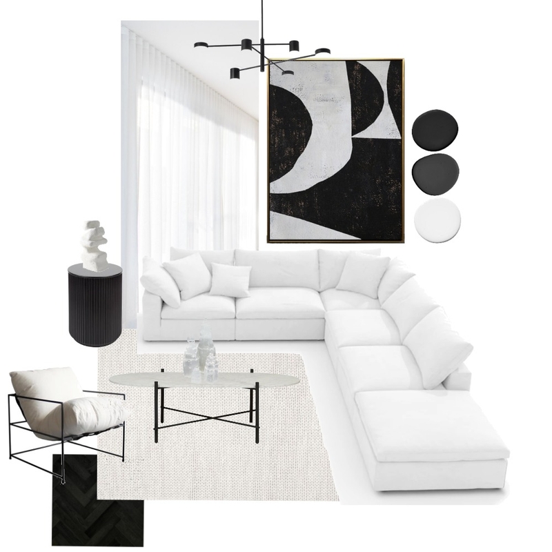 Living room - modern monochromatic Mood Board by taliahedwards on Style Sourcebook