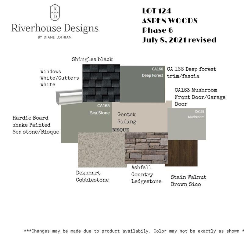 Lot 124 Aspen woods Mood Board by Riverhouse Designs on Style Sourcebook