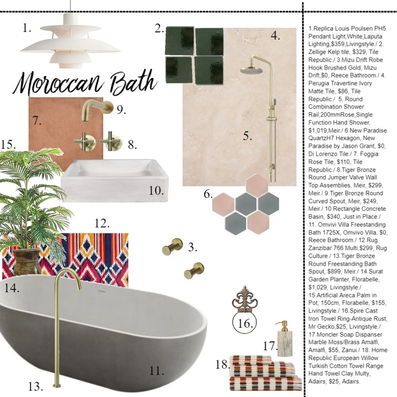 Moroccan Bath Mood Board by Tetiana on Style Sourcebook