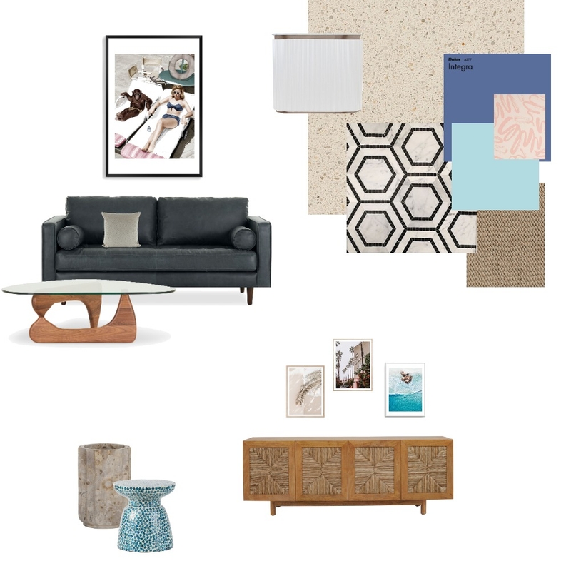 Midcentury post modern living room Mood Board by Rebekka Levin on Style Sourcebook