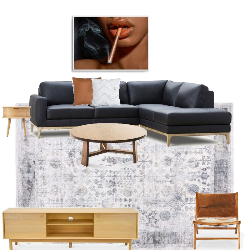 Contemporary Masculine Lounge Mood Board by Alexandra Attard on Style Sourcebook