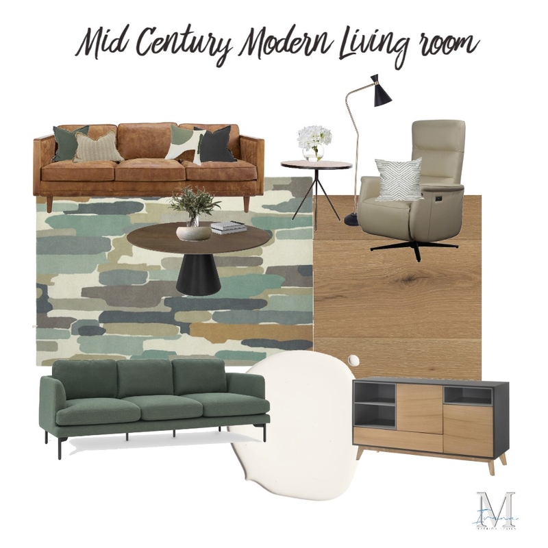 Mid-century modern living room Mood Board by IvanaM Interiors on Style Sourcebook