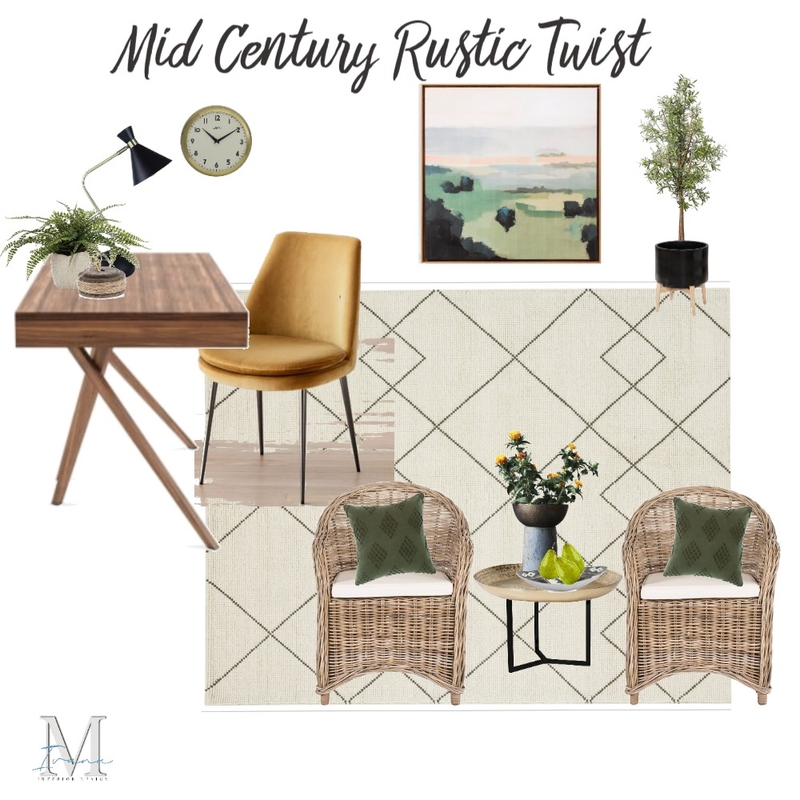 Mid Century/ Rustic office Mood Board by IvanaM Interiors on Style Sourcebook