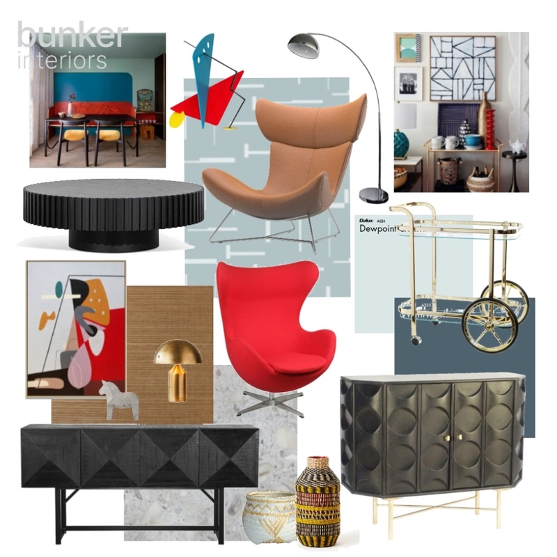 MCM Tribal Eclectic Mood Board by Bunker Interiors on Style Sourcebook
