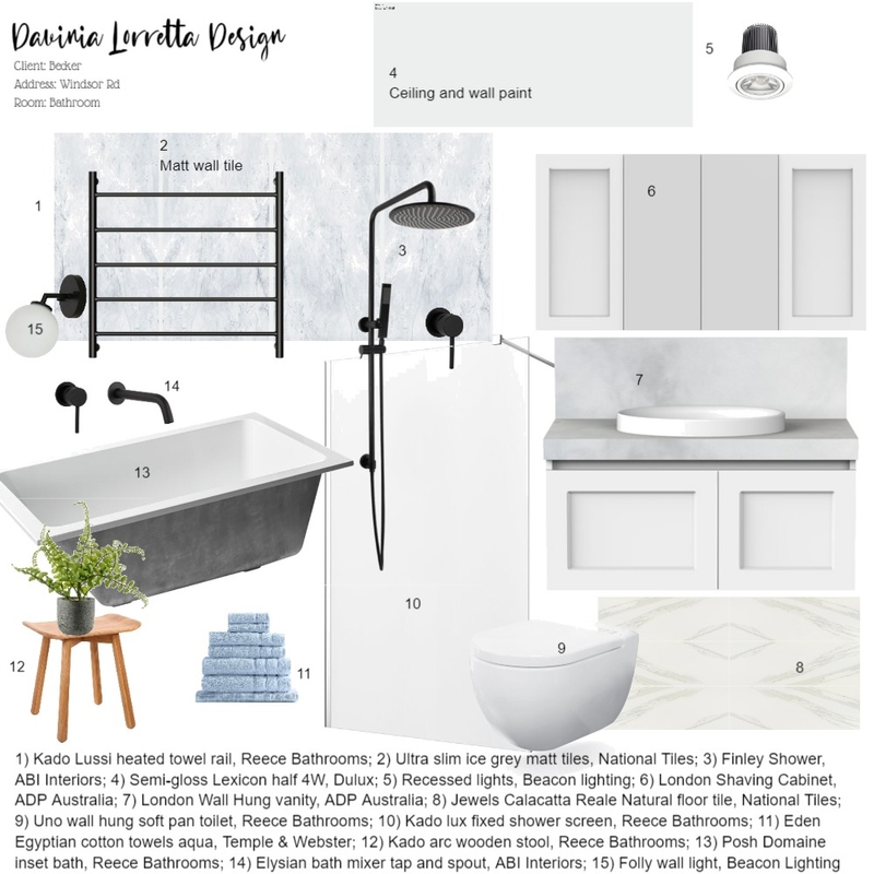 Becker - Sample Board Bathroom v2 Mood Board by Davinia Lorretta Design on Style Sourcebook