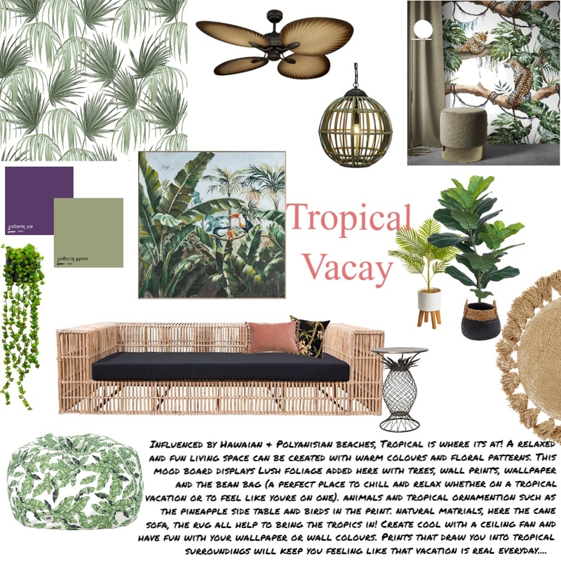 Tropical Vacay final Mood Board by Sarah J Weston on Style Sourcebook