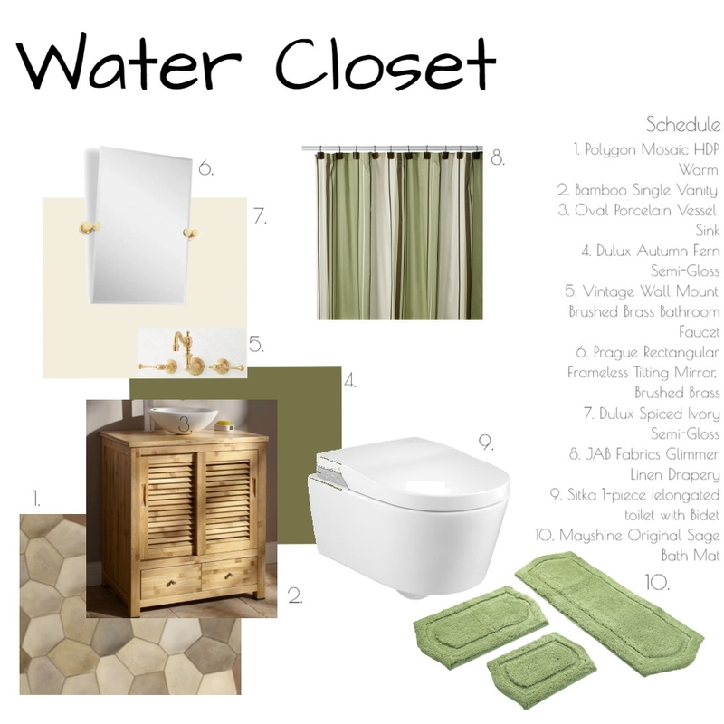 Water Closet Mood Board by Brooklyn on Style Sourcebook