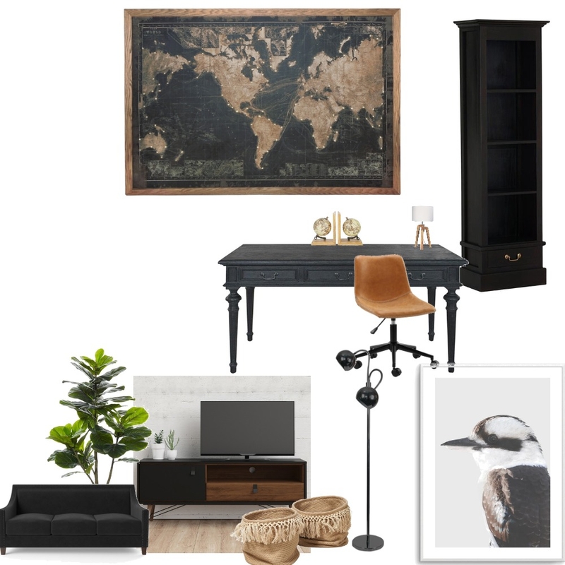 Study/Media Room Mood Board by tricia on Style Sourcebook