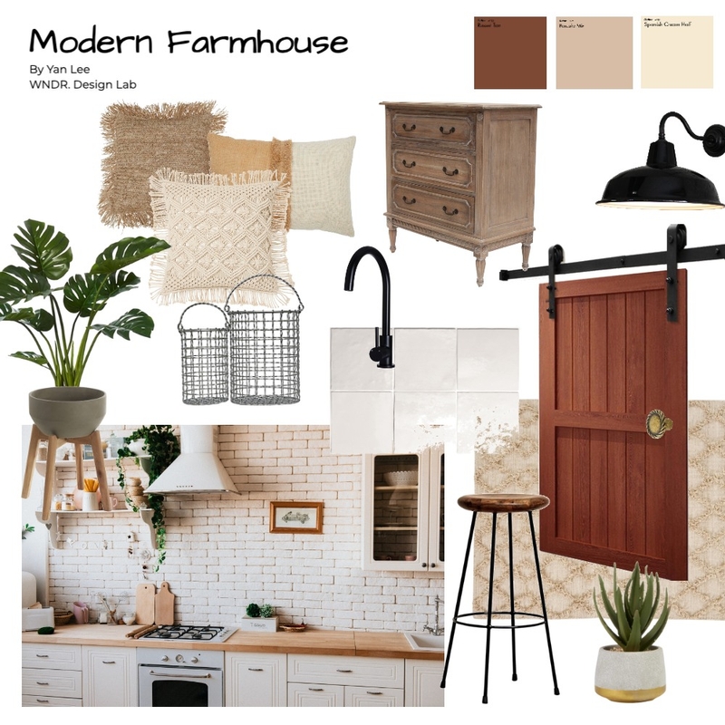 Module 3 - Part A - Art Deco Moodboard - 3 Modern Farmhouse Mood Board by wndr.designlab on Style Sourcebook