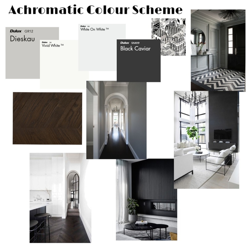 Achromatic Colour Scheme Module 6 Mood Board by leannedowling on Style Sourcebook
