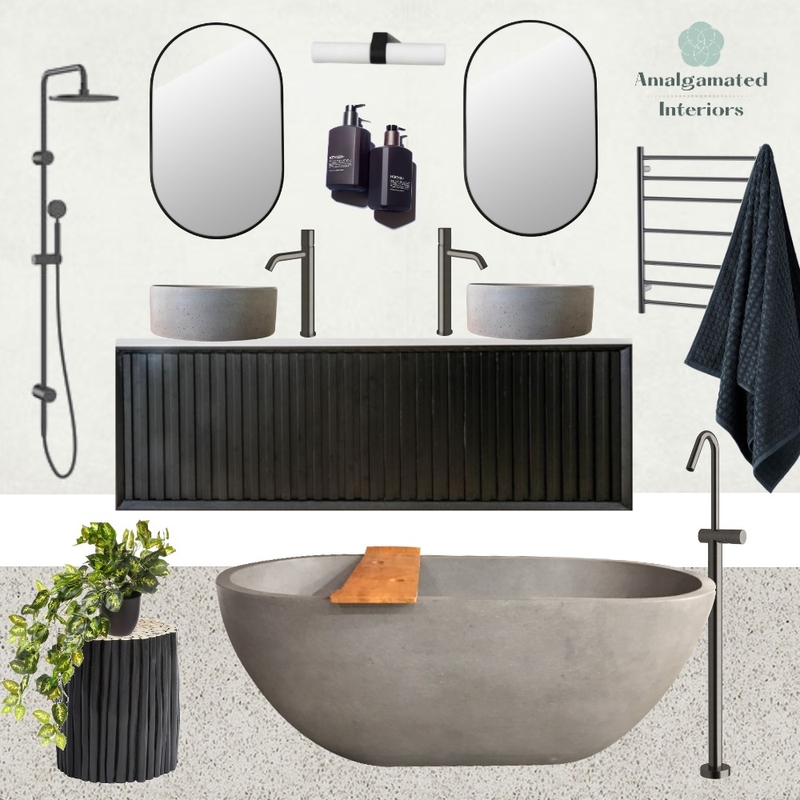 Masculine Bathroom Mood Board by Amalgamated Interiors on Style Sourcebook