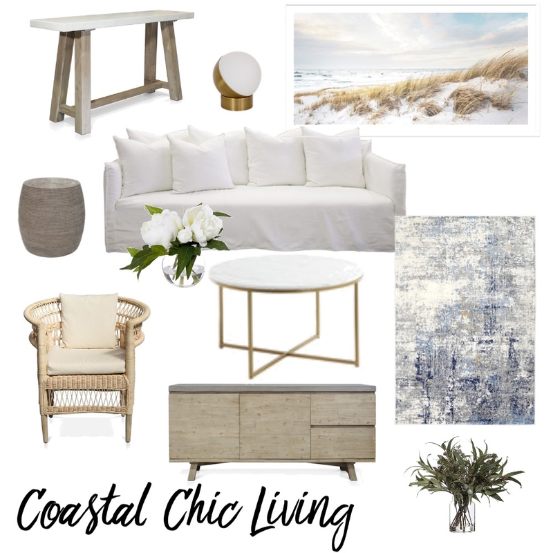 Coastal Chic Living Mood Board by rebecca mutanen on Style Sourcebook