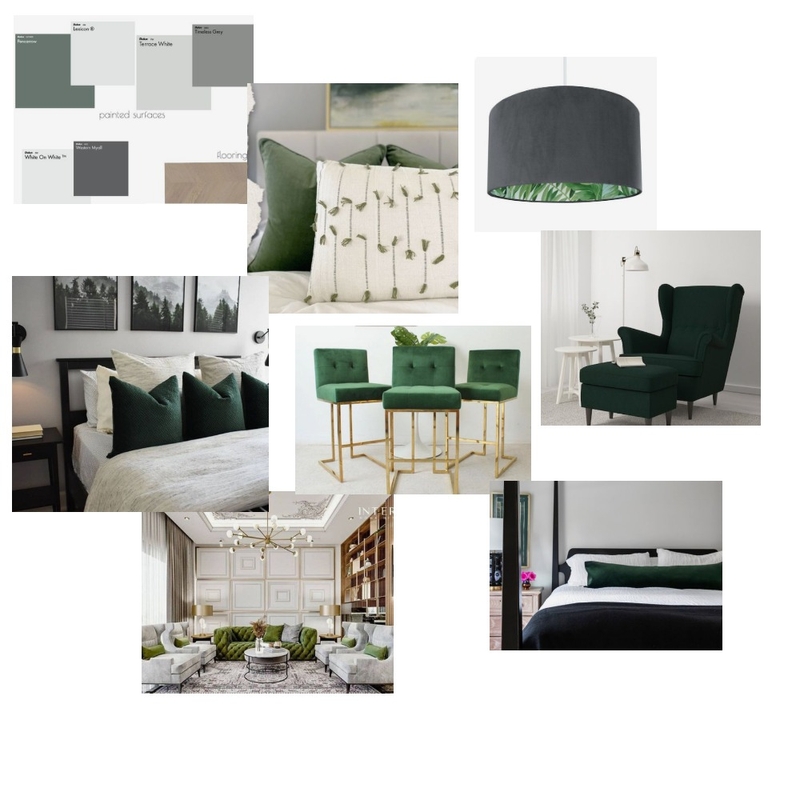 Accented Achromatic - green Mood Board by Beverly Zaske on Style Sourcebook