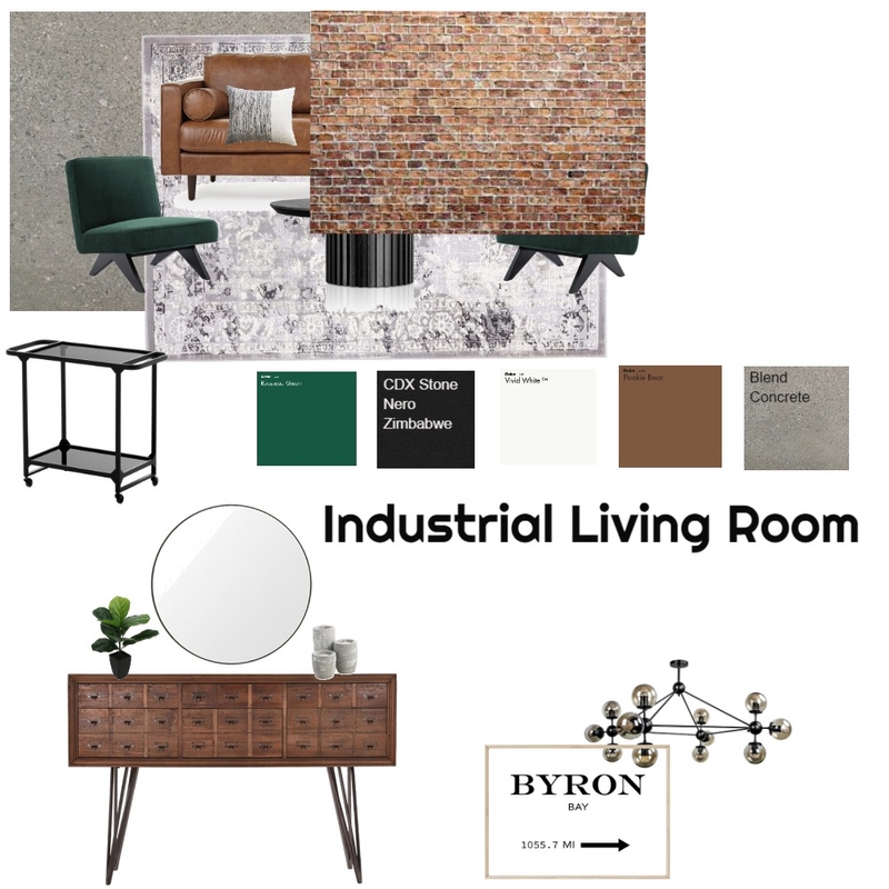 Industrial Living Room Mood Board by JessJames1 on Style Sourcebook