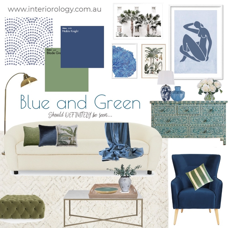 Blue and Green Living Mood Board by interiorology on Style Sourcebook