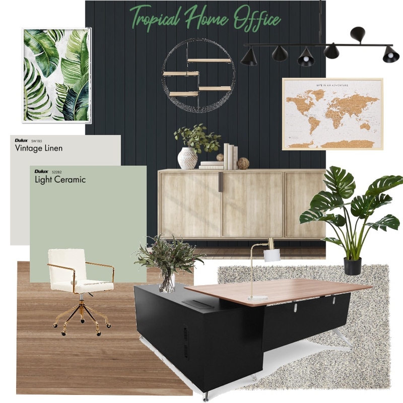 Tropical Home Office Mood Board by Bridgnorth Interiors on Style Sourcebook