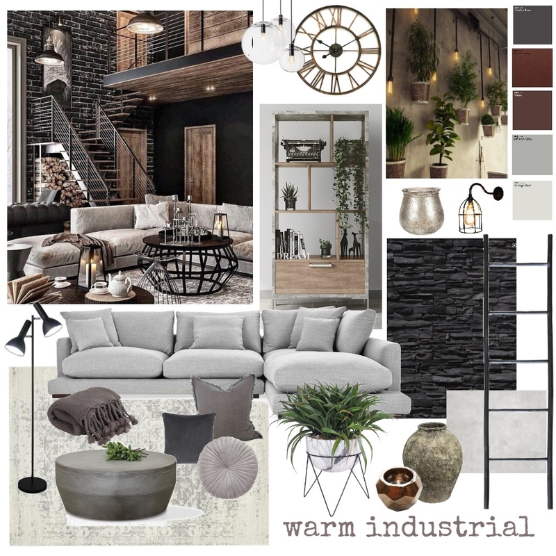 Cosy Industrial Mood Board by LahanaCoble on Style Sourcebook