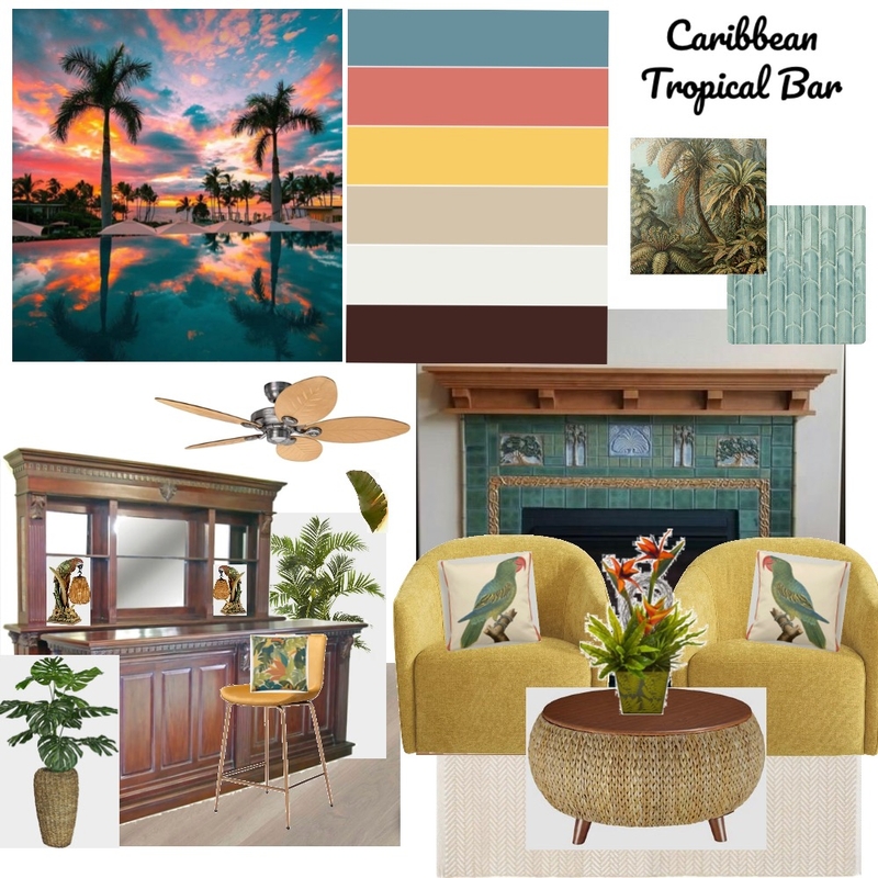 Caribbean Tropical Bar Interior Design Mood Board by catpar33 - Style  Sourcebook