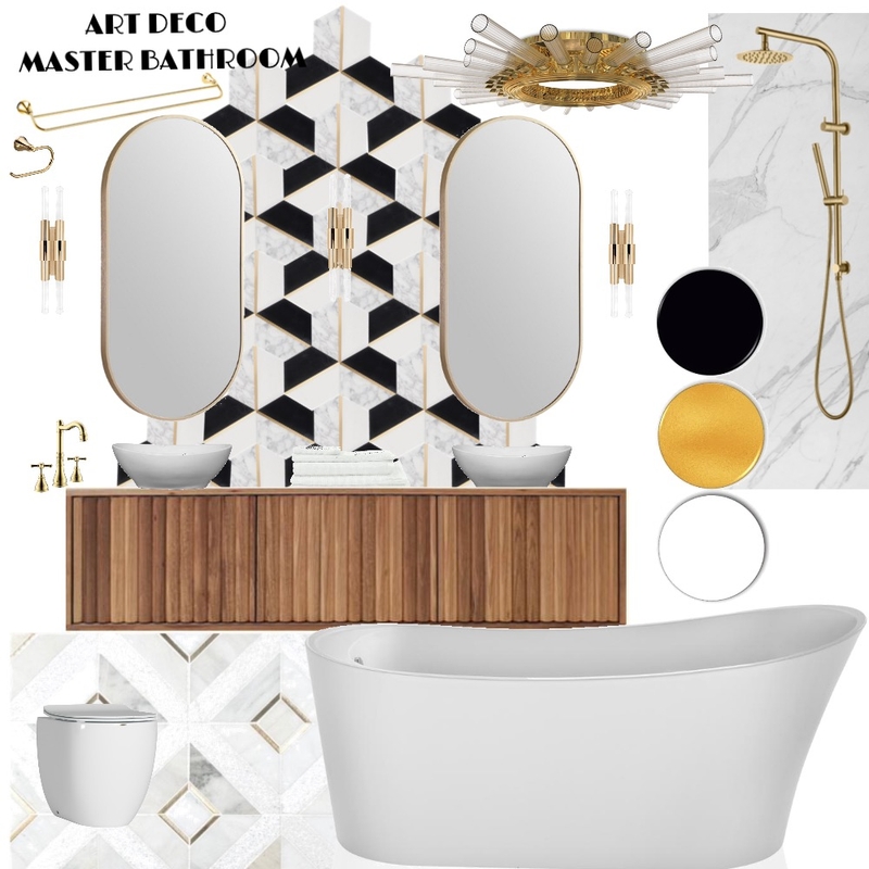 Bathroom - Art Deco Mood Board by JulianaDias on Style Sourcebook