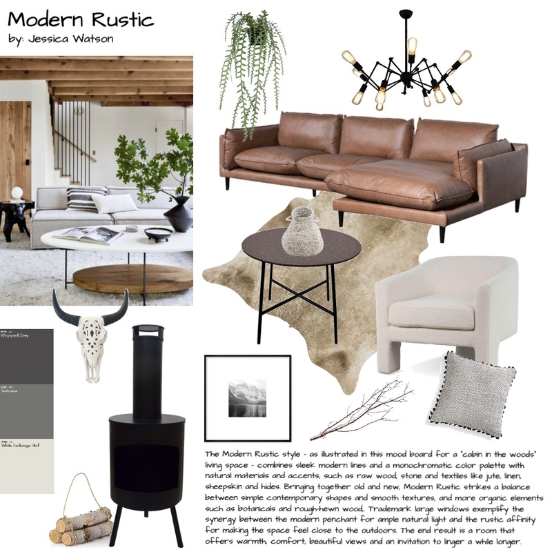 Modern Rustic - Assignment 3 Mood Board by jlw240 on Style Sourcebook