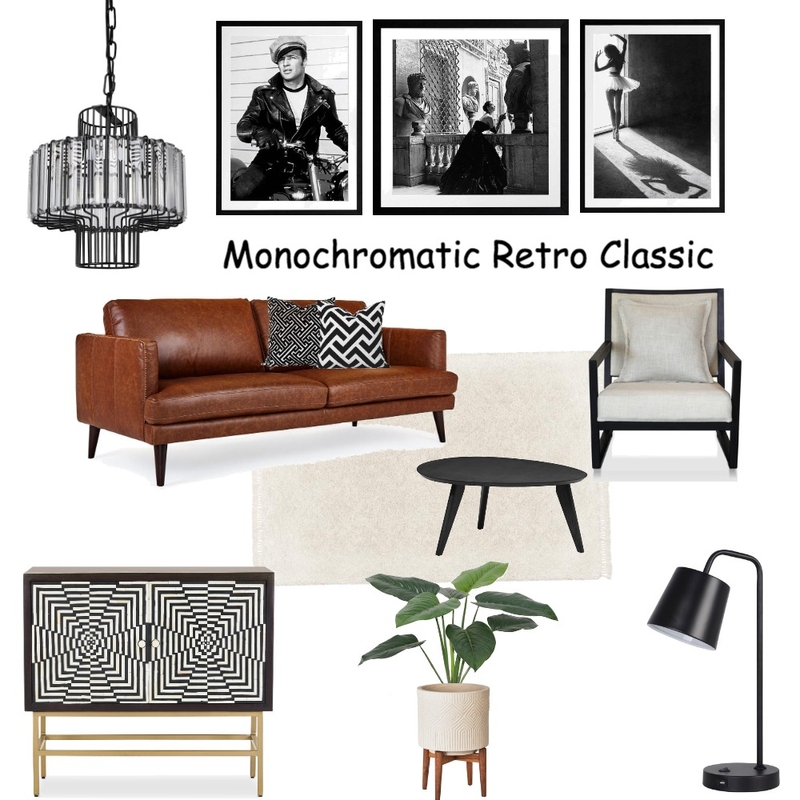 Monochromatic Retro Classic Mood Board by Di Taylor Interiors on Style Sourcebook