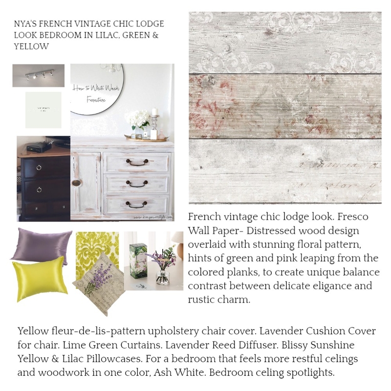 NYA'S BEDROOM VINTAGE FRENCH LODGE CHIC INSPIRATION Mood Board by coolbags on Style Sourcebook