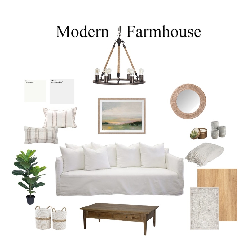 Modern farmhouse livingroom Mood Board by mjmjhiggins on Style Sourcebook