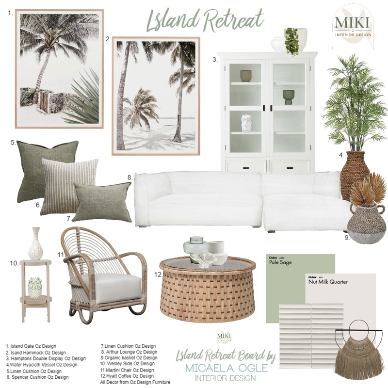 Island Retreat Mood Board by MIKI INTERIOR DESIGN on Style Sourcebook