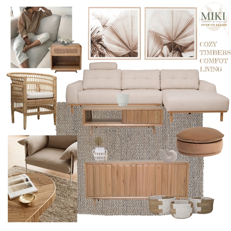 COZY TIMBER COMFORT LIVING Mood Board by MIKI INTERIOR DESIGN on Style Sourcebook
