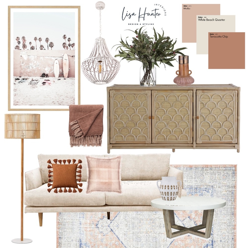 Modern Boho Living Room Mood Board by Lisa Hunter Interiors on Style Sourcebook