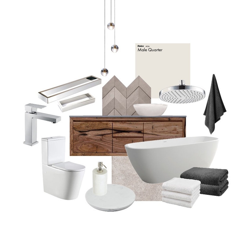 Timber, concrete+stone bathroom Mood Board by Stella George Design on Style Sourcebook