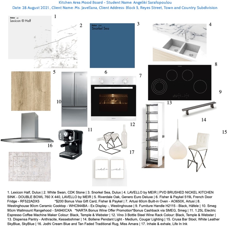 Kitchen - Module 10 Mood Board by Angeliki Sar on Style Sourcebook