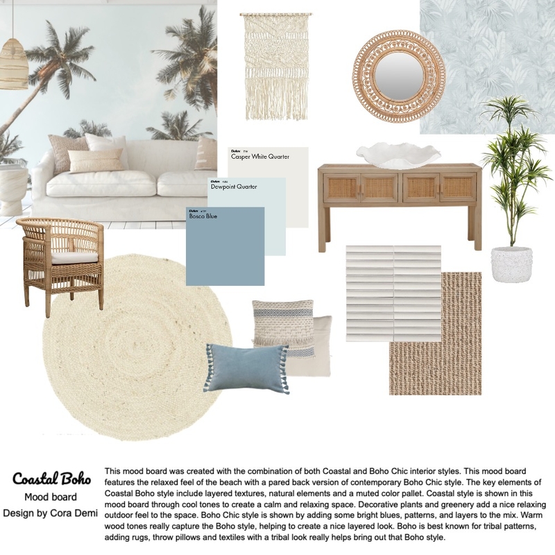 Coastal Boho Mood Board Mood Board by corademi on Style Sourcebook