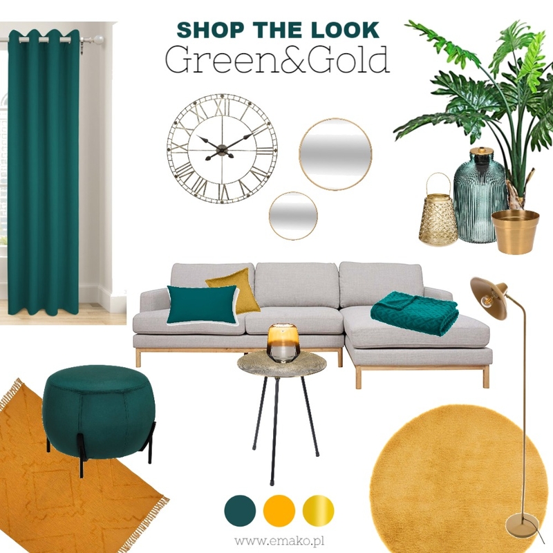 Green&Gold Mood Board by Olga Lypova on Style Sourcebook