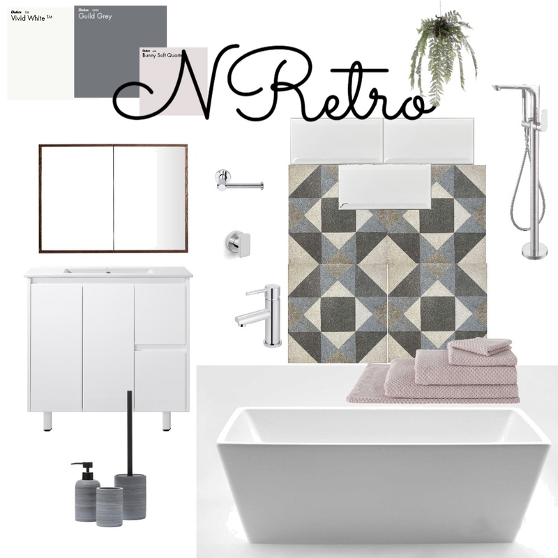 N Retro Bathroom Mood Board by naomiabood on Style Sourcebook