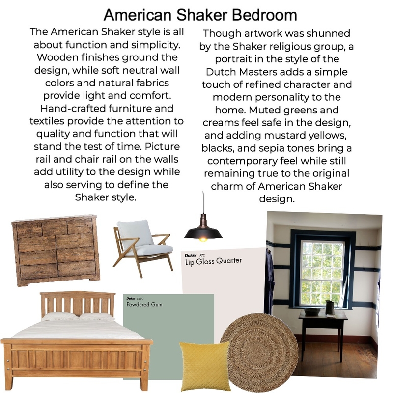 American Shaker Bedroom Mood Board by jenniaustin on Style Sourcebook