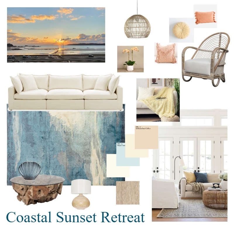 IDI - Module 3 - Sunset Costal Retreat Mood Board by pontesk on Style Sourcebook