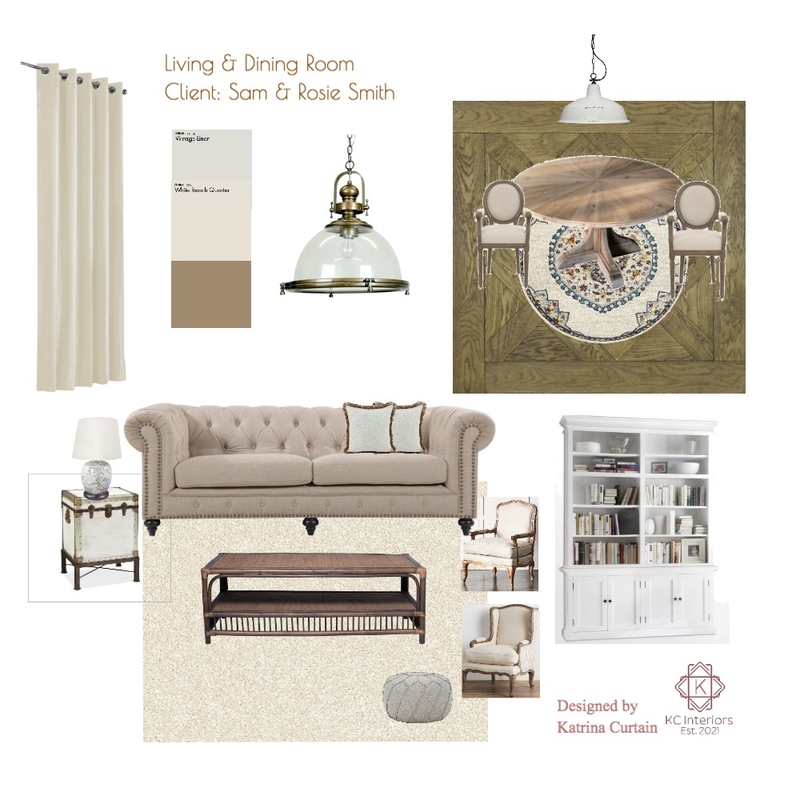 Retiree Living Room Sample Board Mood Board by Katrina.Curtain on Style Sourcebook