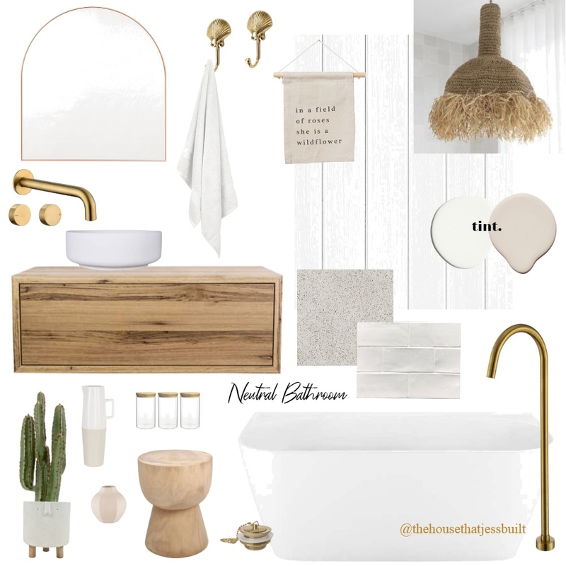 Neutral bathroom Mood Board by Thehousethatjessbuilt on Style Sourcebook
